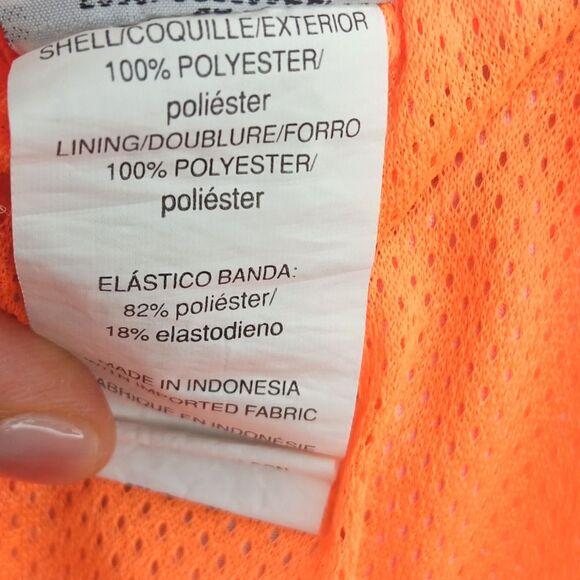 NIKE Men’s Swim Trunks XL Orange Red Black Stripe Mesh Lined Board Shorts - Picture 7 of 8